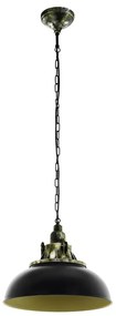 Eglo 79463 - Lampadario a sospensione con catena PETRITOLI 1xE27/60W/230V nero