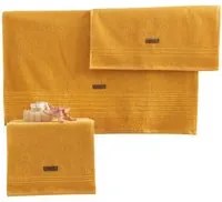 Set 3 asciugamani bagno cotone Wellness giallo