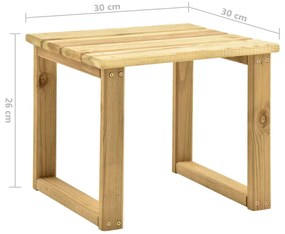 Tavolo per lettino prendisole 30x30x26 cm in pino impregnato
