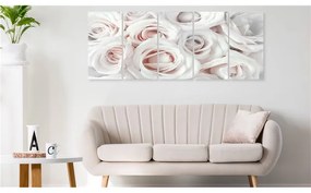 Quadro Satin Rose (5 Parts) Narrow Pink  Colore Bianco, Dimensioni e Misure 225x90