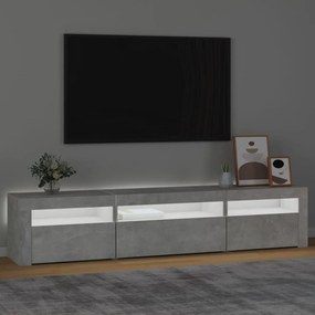 Mobile porta tv con luci led grigio cemento 195x35x40 cm