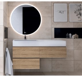 Mobile Bagno Sospeso 120 Cm Tre Cassetti Specchio Con Illuminazione Led Esseci Arredo Bagno "Carlotta"