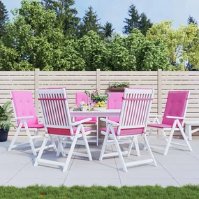 Cuscini Per Sedia Con Schienale Alto 6pz Rosa İn Tessuto /