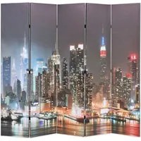 Paravento Pieghevole 200x170 cm Stampa New York di Notte 245863