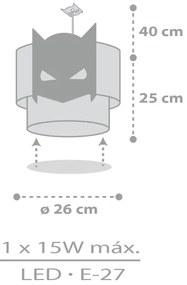 Dalber 61802 - Lampadario per bambini DARK HERO 1xE27/15W/230V