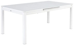 Tavolo da giardino allungabile Odyssea NATERIAL in alluminio bianco con piano in vetro  per 8 persone 180/240x100cm