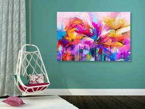 Quadro su tela – Fiori astratti colorati