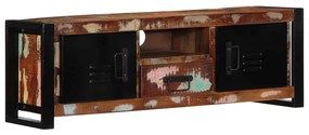 Mobile Porta Tv 100x30x35 Cm İn Legno Massello Di Recupero /