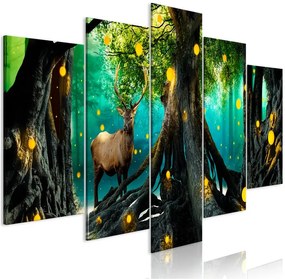 Quadro Enchanted Forest (5 Parts) Wide  Colore Arancione, Dimensioni e Misure 100x50