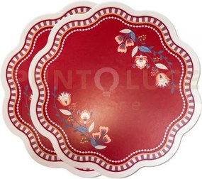 Set 2 sottopiatti armonia in cristallo acrilico e ecopelle colore b...