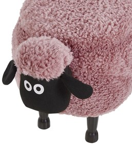 Pouf animaletto in tessuto rosa SHEEP Beliani