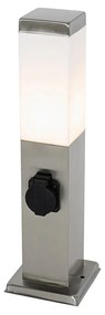 Lampada da esterno moderna 45 cm in acciaio con presa IP44 - Malios