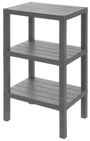 Scaffale bagno 3 ripiani grigio effetto legno in kit montaggio Buzz