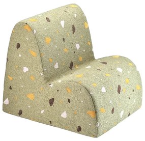 Poltrona per bambini verde con rivestimento in bouclé e ciniglia Terrazzo Cloud – Wigiwama