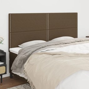 Testiera 4 Pz Marrone Scuro 90x5x78/88 Cm İn Tessuto /