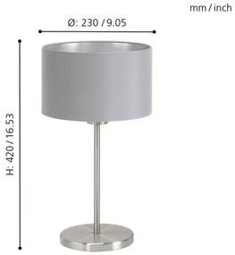 Eglo 31628 - Lampada da tavolo  MASERLO 1xE27/60W/230V