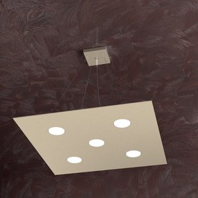 Lampadario Moderno Area Metallo Sabbia 5 Luci Gx53