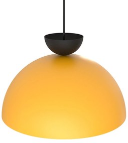 Lampadario Minimal Efesto Acciaio Nero Arancione 1 Luce Gx53