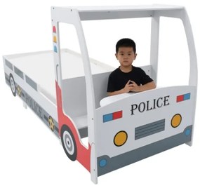 Letto Bimbo Auto della Polizia con Scrivania 90x200 cm