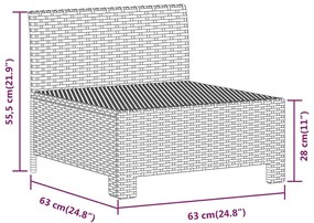 Set Divani da Giardino 5 pz con Cuscini in Polyrattan Grigio