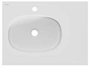 Lavabo a incasso rettangolare vasca a sinistra Modern L 46.0 x H 14.3 x P 61.0 cm in composito minerale di resina gelificata bianco opaco