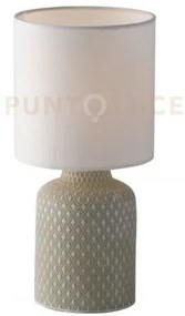 Lumetto ravello grigio e bianco 1 luce attacco e14 15x32cm in ceram...