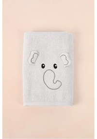 Asciugamano per bambini in cotone grigio chiaro 50x75 cm Jumbo - Foutastic