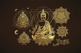 Carta da parati – Buddha dorato meditativo