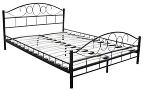 Letto con materasso nero in metallo 180x200 cm