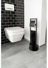 WENKO 24982800 - Set WC RAVINA 20x70 cm acciaio inox/nero