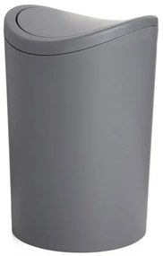 Pattumiera bagno in polipropilene grigio 6 Lt con coperchio basculante