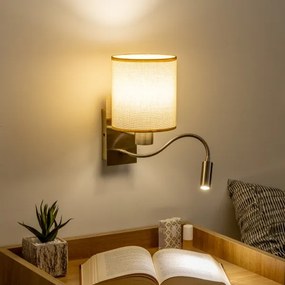 Brilagi - Applique a LED NUBILA 1xE27/25W/230V+LED/3W ottone/marrone chiaro