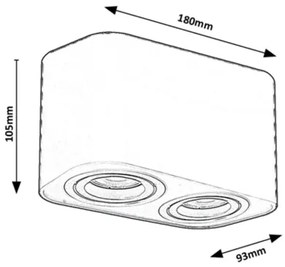 Rabalux 2053 - Faretto KOBALD 2xGU10/42W/230V nero