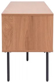 Mobile TV finitura legno chiaro rovere e base metallo nero L160 cm PERNELLE