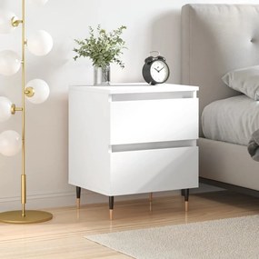 Comodino Bianco 40x35x50 Cm İn Legno Multistrato /
