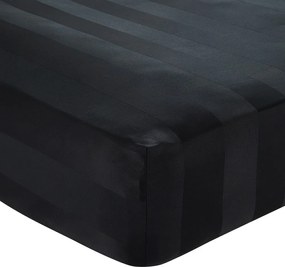 Lenzuolo con angoli nero in raso di seta 150x200 cm So Soft Satin Stripe – Catherine Lansfield