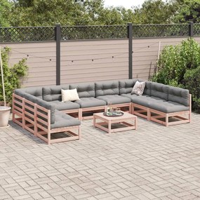 Set divani giardino 10 pz con cuscini massello abete douglas