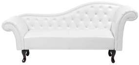 Chaise longue vintage destra in pelle sintetica bianca LATTES Beliani