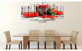 Quadro  Red Vegetables (5 Parts) Wood Wide  Colore Rosso, Dimensioni e Misure 100x50