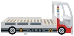Letto Bimbo Auto della Polizia con Scrivania 90x200 cm