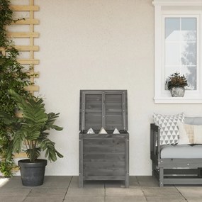 Contenitore Da Giardino Antracite 50x49x56,5 Cm Massello Abete /