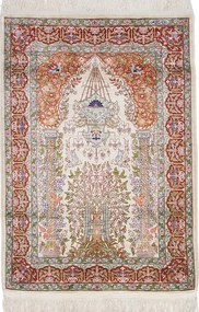 Hereke Tappeto 90 x 120 Rosa (Tacchino) Annodato A Mano