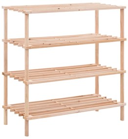 Scarpiera A 4 Livelli İn Legno Massello Di Abete /