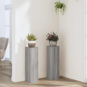 Supporti Per Piante 2 Pz Grigio 17x17x60 Cm İn Multistrato /