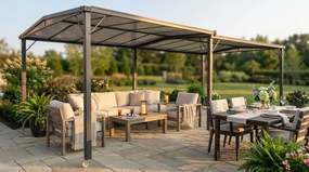 LINDA - gazebo allungabile in alluminio e policarbonato