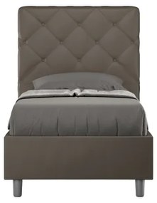 Letto contenitore imbottito 80x200 similpelle cappuccino Priya