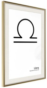 Poster  Zodiac: Libra II  Cornice Quadri Cornice d'oro con passe-partout, Larghezza x Altezza Home decor 30x45