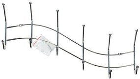 Appendiabiti da parete 13,5x44,5 cm, finitura cromata lucida, design ondulato