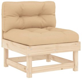 Set divani da giardino 5 pz con cuscini in legno massello