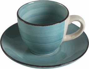Set 6 Tazzine da Caffè con Piattino Ø6,8x5,6 cm in Gres VdE Tivoli 1996 Baita Acqua...
